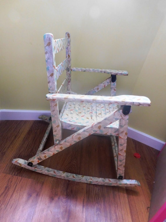 Rare 1930 S Childs Rocking Chair Totally Covered In Etsy