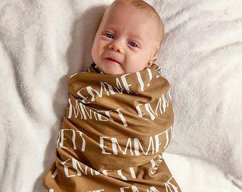 Swaddle for Newborns Customized with Baby's Name, 30x40in