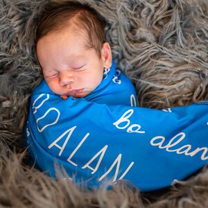 Swaddle for Newborn Boys with Two Font Name Pattern, 30x40in