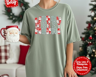 Comfort Colors Merry Distressed Christmas Shirt: Retro  Holiday Tee