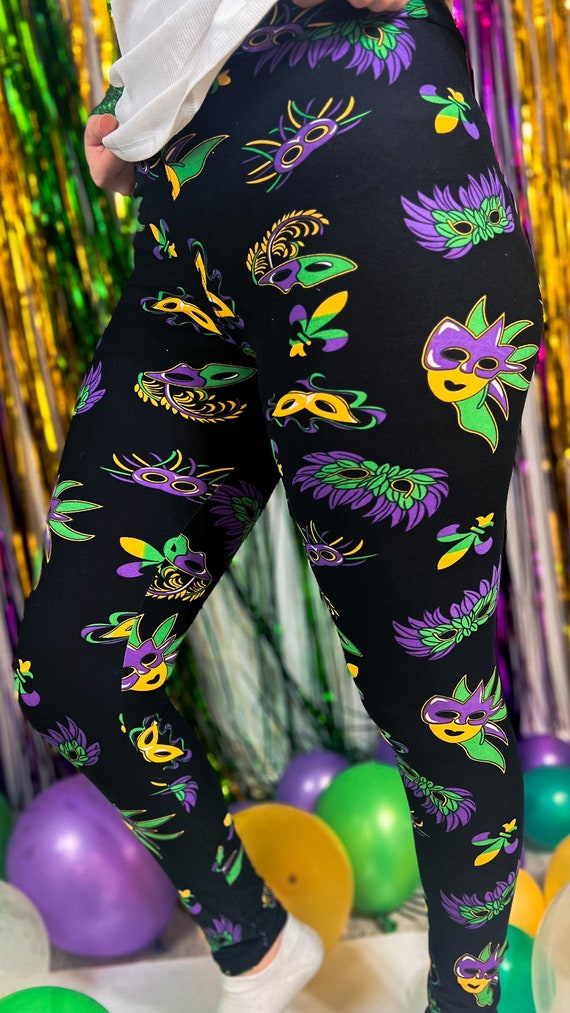 Mardi Gras Mask Leggings | Mardi Gras Clothing | Mardi Gras | Womens  Leggings