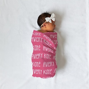 Baby&#39;s Name Custom Swaddle for Girls and Boys, 30x40in