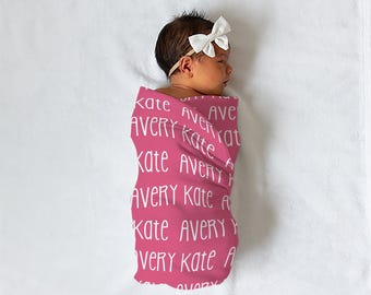 Baby's Name Custom Swaddle for Girls and Boys, 30x40in