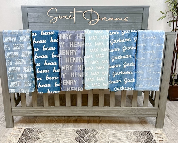 Embroidered baby blankets etsy sale
