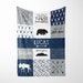 Personalized Baby Boy Blanket | Woodland Theme Baby Blanket For Boys | Baby Minky Blanket | Newborn Baby Gift | Baby Shower Gift For Boys | 