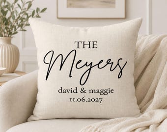 Personalized Wedding Gift Pillow with Couple Monogram