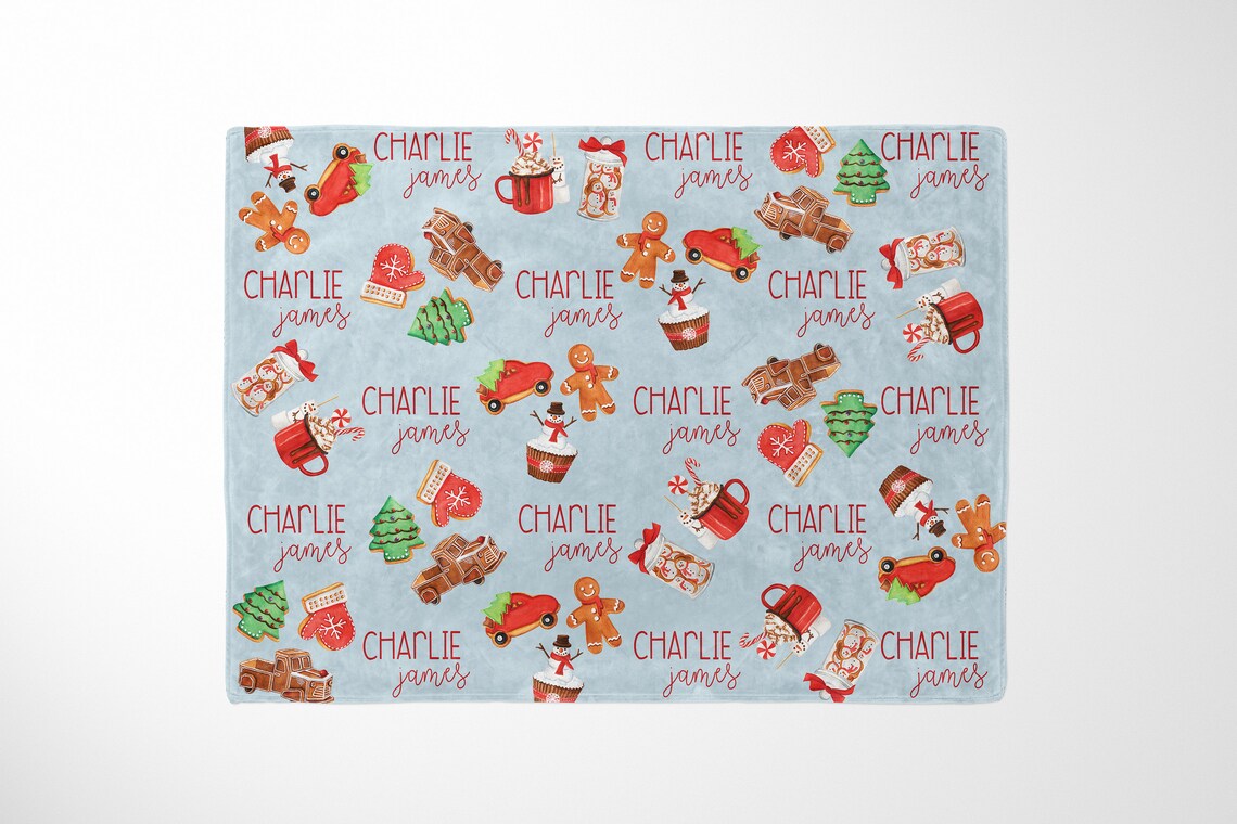Personalized My First Christmas Baby Blanket christmas Gift Etsy