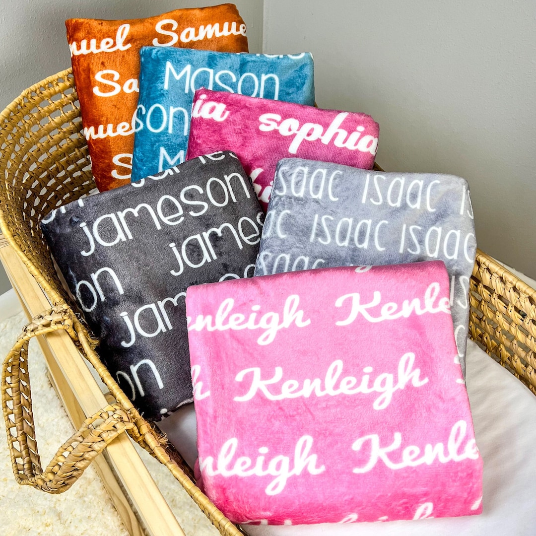 Blanket With Name All Over It Personalized Baby Blanket With Name for Girls and Boys - Etsy
