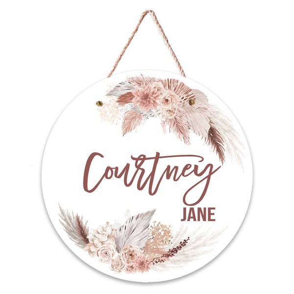 Boho Floral Hospital Door Hanger Etsy