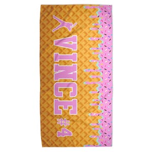 Serviette de plage personnalisée de baseball goutte à goutte crème glacée pour garçons, serviette de plage goutte à goutte, serviette de piscine, cadeau d'équipe, cadeau de baseball pour jeunes Pink Blue