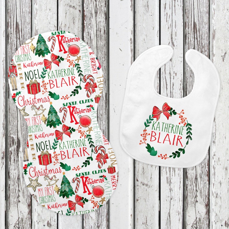 Personalized My First Christmas Baby Blanket Christmas Gift Etsy