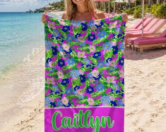 Personalized Preppy Gators Beach Towel