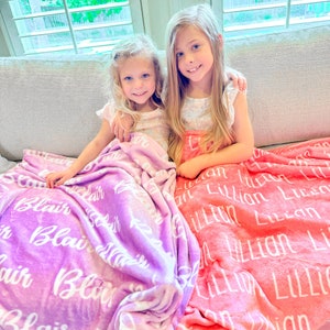 Name Blanket Personalized For Girls, 50x60in Twin