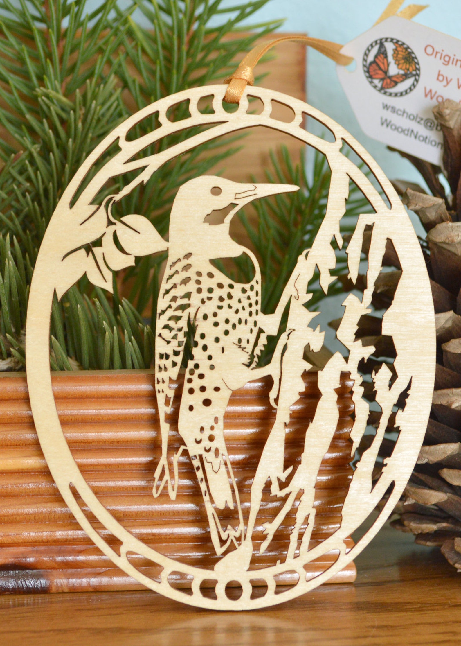Wooden Northern Flicker Ornament Wood-cut Flicker Decoration - Etsy