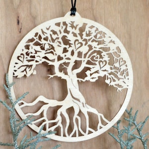 Tree of Life ornament Everlasting Love with hearts woodcut tree of life decoration, Beloved tree of Life