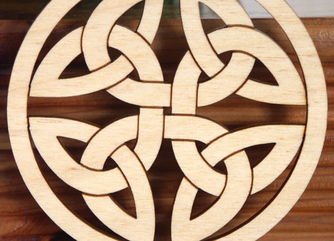 Wood Celtic Knot ornament woodcut hanging decoration Etsy