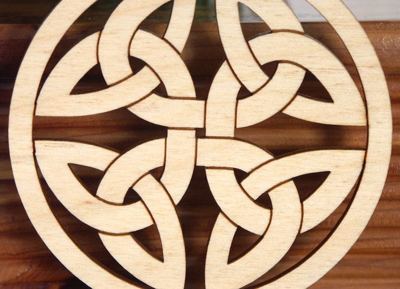 Wood Celtic Knot Ornament Woodcut Hanging Decoration Etsy