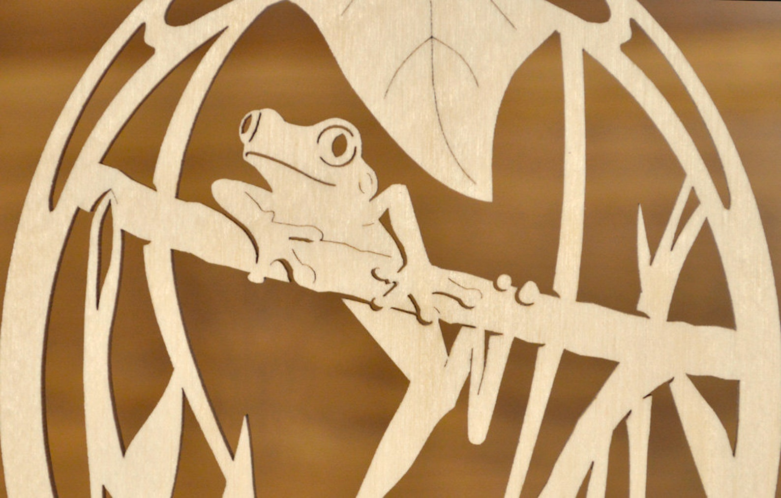 Wood Tree Frog Ornament Woodcut Tree Frog Decoration Etsy