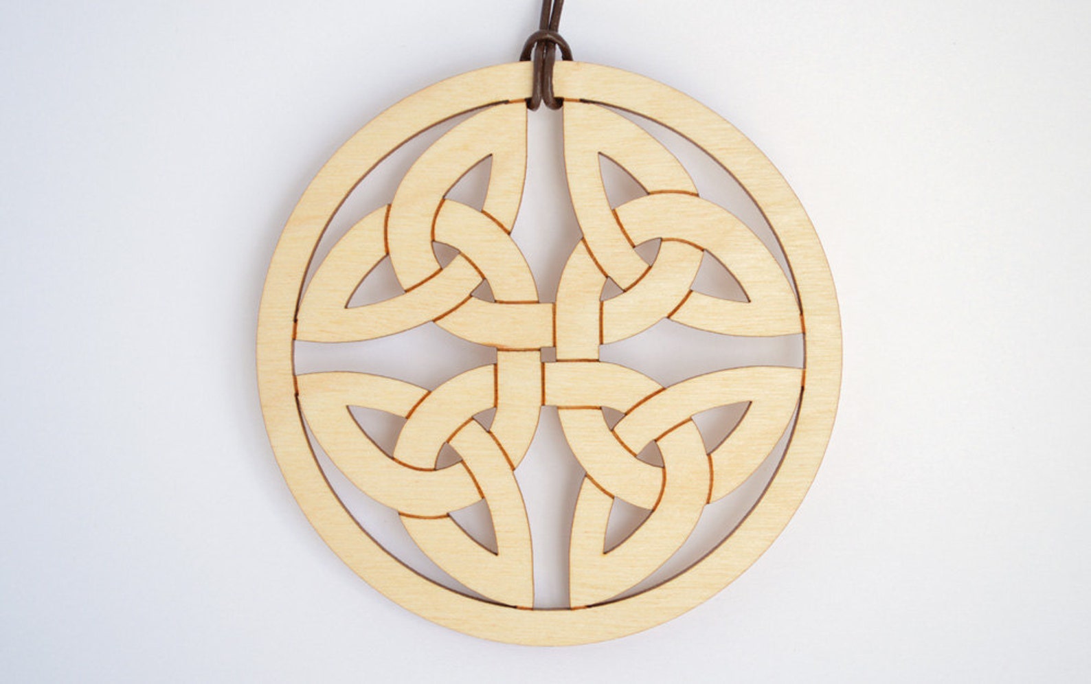 Wood Celtic Knot Ornament Woodcut Hanging Decoration Etsy