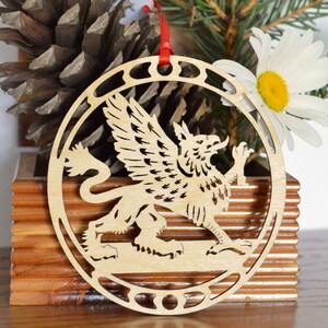 Griffin ornament wood-cut Griffon decoration woodcut Gryphon ornament image 2