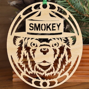 Smokey Bear ornament wood cut Smokey the Bear decoration