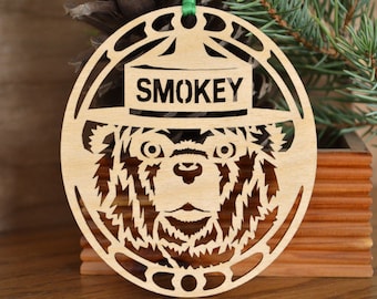 Smokey Bear ornament wood cut Smokey the Bear decoration