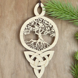 Tree of Life Celtic Trinity knot ornament woodcut tree of life Celtic knot decoration