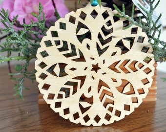 Wooden ornament Native American inspired decoration Geometric arrows ornament