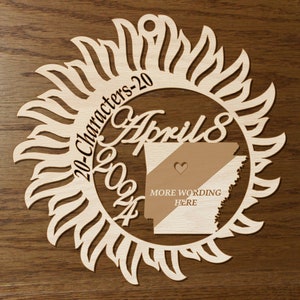 Ohio Total Solar Eclipse 2024 ornament wood cut decoration. Laser cut Ohio Solar Eclipse ornament Total Solar eclipse April 8, 2024 image 4