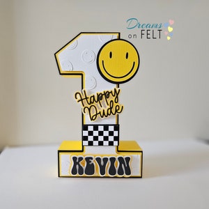 One Happy Dude birthday decoration/First birthday party /8.5" tall/3D Cardstock numbers/1st birthday /One year birthday/LIGHTWEIGHT item