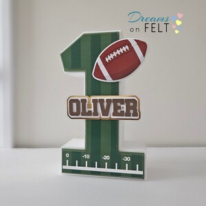 1st year down birthday decoration / First birthday party theme / Cardstock numbers /LIGHTWEIGHT item /One year birthday/Football/3D number