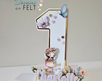 Fairy 1st Birthday/Enchanted Fairy first Birthday /Fairy Garden Birthday/Fairy party decoration/3D Cardstock number/LIGHTWEIGHT item