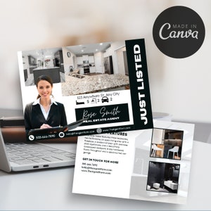 Postal recién publicada para agentes inmobiliarios / Postal de bienes raíces / Plantilla de postal editable / Postal de doble cara