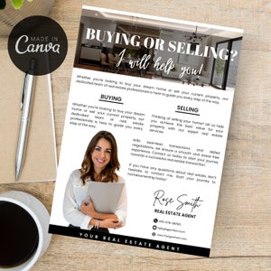 Real Estate Buying or Selling Flyer | Farming Flyer | Hello Neighbor Letter | Realtor Introduction | Real Estate Marketing | Canva Template