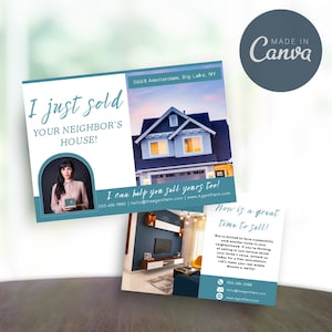 Just Sold Postcard | Realtor Postcard | Real Estate Postcard | Just Sold Flyer | Real Estate Marketing | Editable Postcard | Canva Template