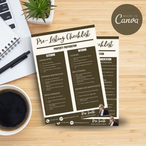 Real Estate Pre-Listing Checklist | Real Estate Checklist | Real Estate Marketing | Realtor Template | Canva Template