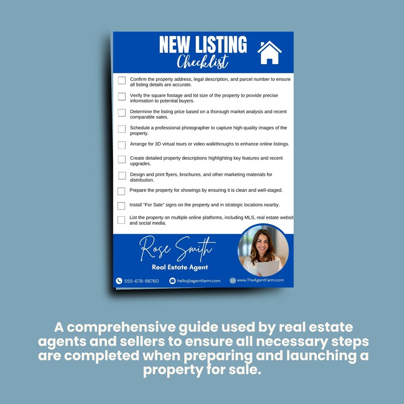 New Listing Real Estate Checklist | Selling Checklist | Real Estate ...