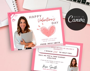 Valentines Real Estate Postcard | Realtor Pop By Card | Realtor Postcard Template | Real Estate Fall Marketing | Real Estate Farming | Canva