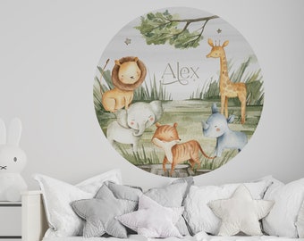 Wall sticker Circles Children's room Jungle Animals