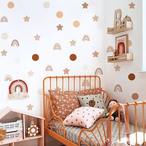 Wall sticker boho rainbows + stars and dots for children&#39;s room/ nursery