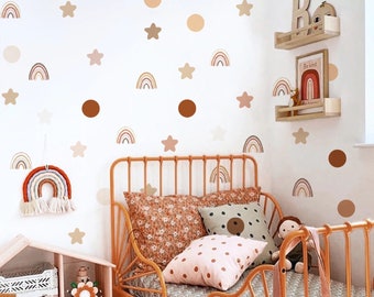 Wall sticker boho rainbows + stars and dots for children's room/ nursery