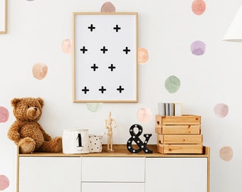 24 Wall Sticker Circles - Dots Watercolor Watercolor Children's Room