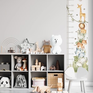 Muursticker Groeimeter Jungle Dieren Kinderkamer