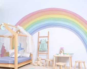 Sticker mural arc-en-ciel aquarelle style aquarelle XXL chambre d'enfant