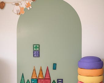 Adhesivo magnético de pizarra XL para pared - Verde salvia - 95 cm x 70 cm - multifuncional - Montessori - habitación infantil - regalo