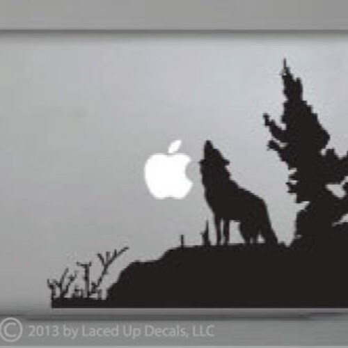 Wolf Howling Macbook Pro Vinyl Decal Sticker © Laced up Decals Etsy