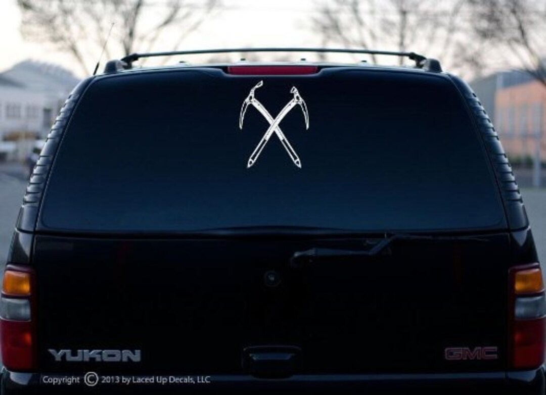 Crossed Ice Axes Vinyl Decal Big © 2013 Laced up Decals Skucrossed Ice