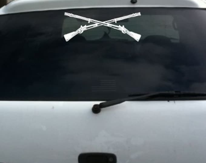 US Army Infantry Crossed Rifles Insignia Vinyl Decal Big © 2013 Laced ...
