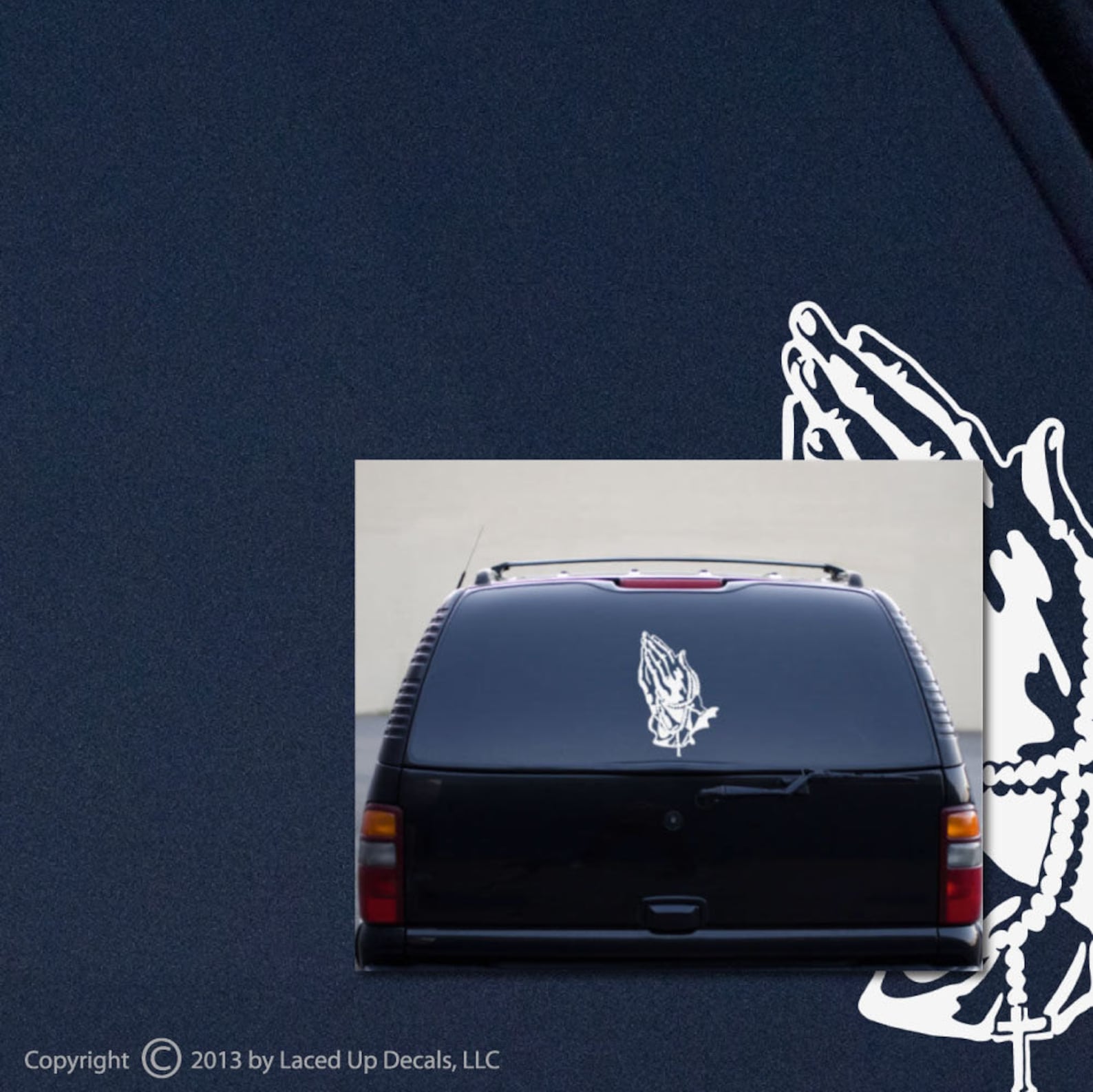 Praying Hands With Rosary Vinyl Decal Large © 2013 Laced up - Etsy