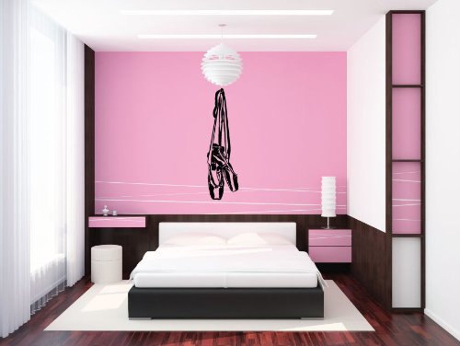 ballet shoes hanging huge wall decal © 2013 laced up decals sku:ballet shoes hanging huge wall decal